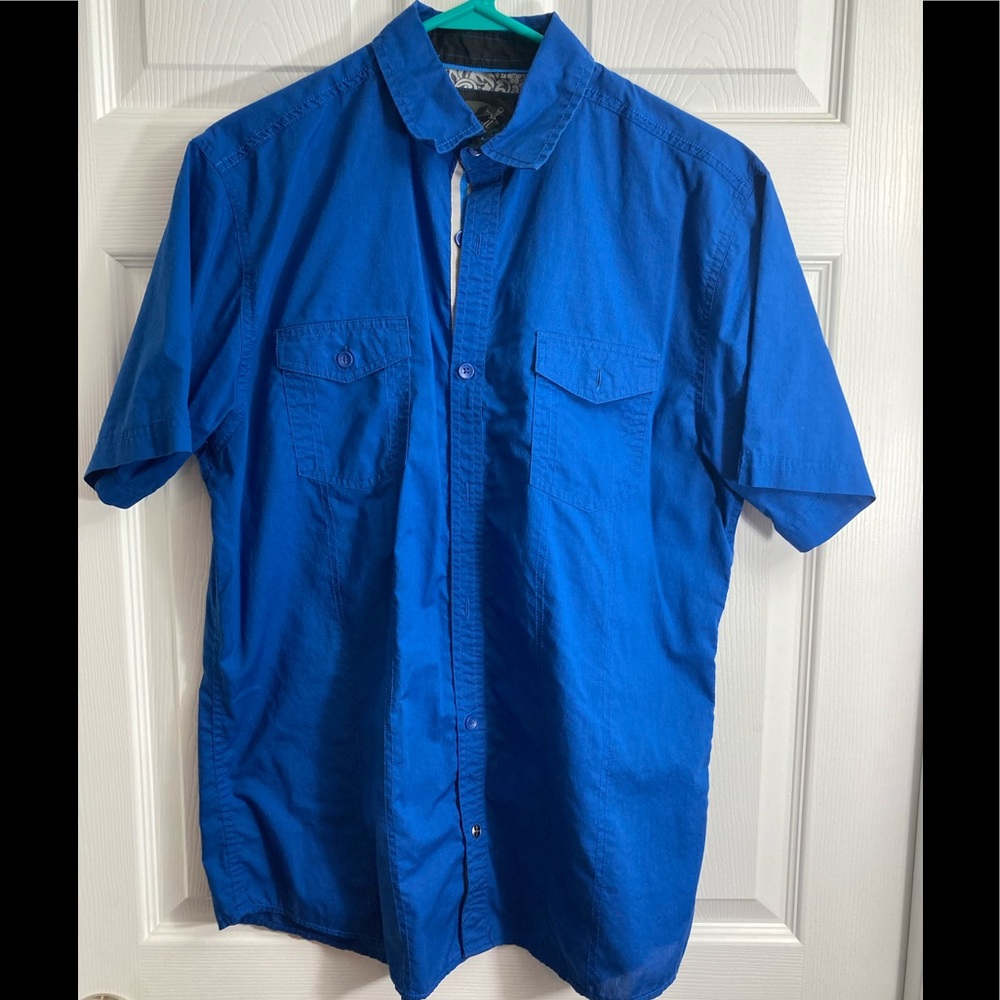 Drill clothing Co blue shorts sleeve shirt